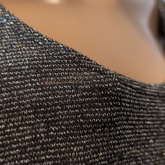 NORTHERN REFLECTIONS Metallic Knit Sleeveless Top Grey Black Size XL - Picture 9 of 11